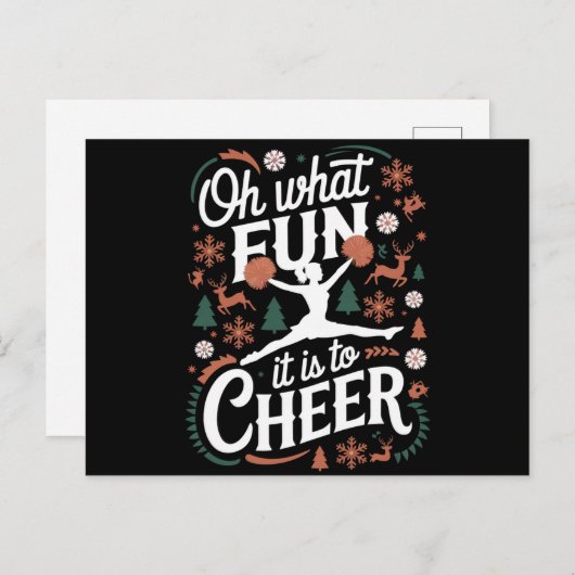 ああ何おもしろい応援醜いチアリーティングクリスマス シーズンポストカード (正面/裏面)