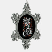 ああ何おもしろい応援醜いチアリーティングクリスマス スノーフレークピューターオーナメント (左)