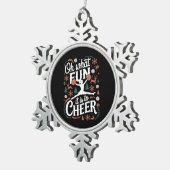 ああ何おもしろい応援醜いチアリーティングクリスマス スノーフレークピューターオーナメント (右)