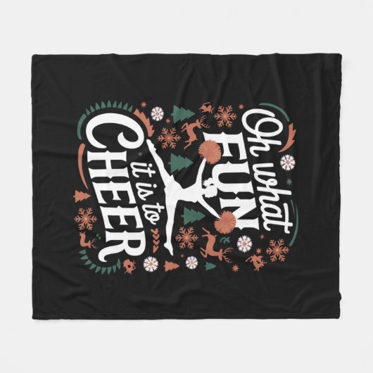 ああ何おもしろい応援醜いチアリーティングクリスマス フリースブランケット (正面(横))