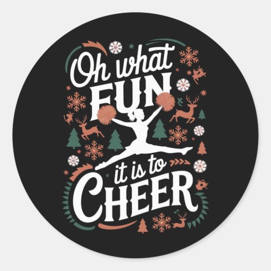 ああ何おもしろい応援醜いチアリーティングクリスマス ラウンドシール (正面)