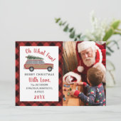 ああ何おもしろい木製ワゴン格子付きクリスマスフォト シーズンカード (スタンド正面)