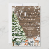 ああ何おもしろい松クリスマスアニマルウッド 招待状 (正面)