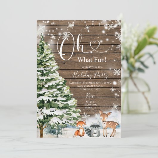 ああ何おもしろい松クリスマスアニマルウッド 招待状 (スタンド正面)