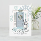 ああ何おもしろい玄関と小妖精や小人クリスマス シーズンカード (スタンド正面)