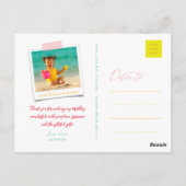 ああ何おもしろい紙吹雪フォトガール誕生日ありがとう ポストカード (裏面)