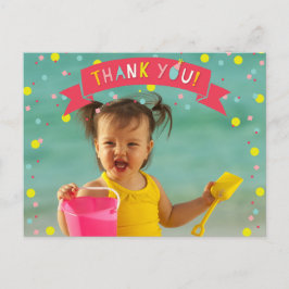 ああ何おもしろい紙吹雪フォトガール誕生日ありがとう ポストカード
