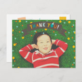 ああ何おもしろい紙吹雪少年誕生日ありがとう写真 ポストカード (正面/裏面)