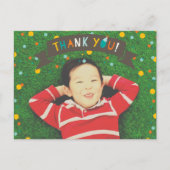 ああ何おもしろい紙吹雪少年誕生日ありがとう写真 ポストカード (正面)