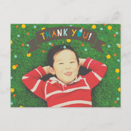 ああ何おもしろい紙吹雪少年誕生日ありがとう写真 ポストカード