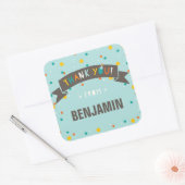 ああ何おもしろい紙吹雪誕生日ありがとうステッカー スクエアシール (封筒)