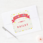 ああ何おもしろい紙吹雪誕生日ありがとうステッカー スクエアシール (封筒)