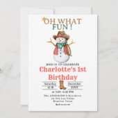 ああ何おもしろい西カウボーイクリスマス1日の誕生日 招待状 (正面)