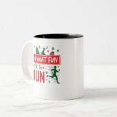 ああ何おもしろい走だの走クリスマスランナー ツートーンマグカップ (正面左)