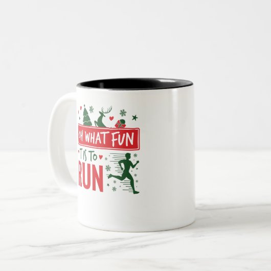 ああ何おもしろい走だの走クリスマスランナー ツートーンマグカップ (正面左)