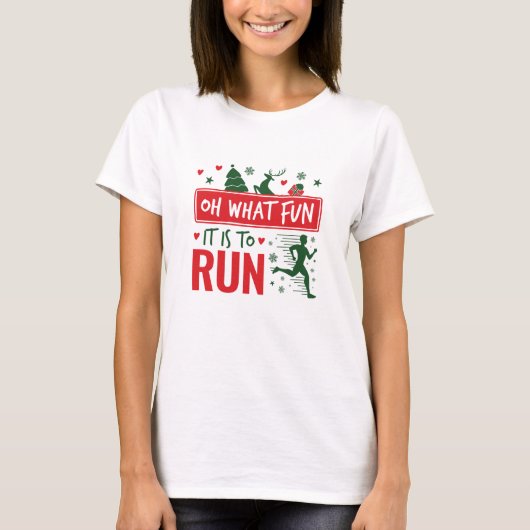 ああ何おもしろい走だの走クリスマスランナー Tシャツ (正面)