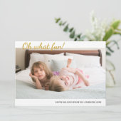 ああ何おもしろい金ゴールドグリッタークリスマスフォト シーズンカード (スタンド正面)