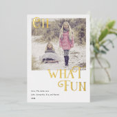 ああ何おもしろい金箔ホワイトクリスマスフォト 箔シーズンカード (立ち正面)