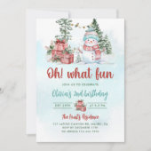 ああ何おもしろい雪だるま誕生会 招待状 (正面)