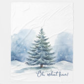 ああ何おもしろい雪の常緑樹を覆った フリースブランケット (正面)