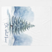 ああ何おもしろい雪の常緑樹を覆った フリースブランケット (正面(横))