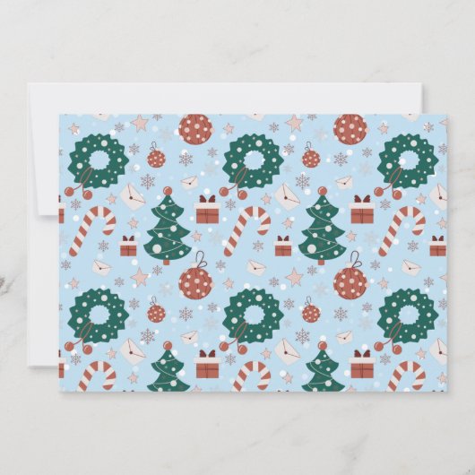 ああ何おもしろい雪クリスマスバースデーパーティー写真 招待状 (裏面)