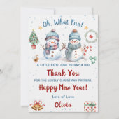 ああ何おもしろい雪クリスマスパーティーありがとう 招待状 (正面)