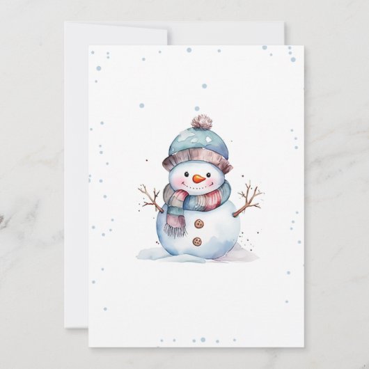 ああ何おもしろい雪クリスマスパーティーありがとう 招待状 (裏面)