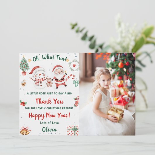 ああ何おもしろい雪クリスマスパーティー写真ありがとう 招待状 (スタンド正面)