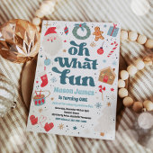 ああ何おもしろい青と赤のクリスマス誕生日パーティー 招待状