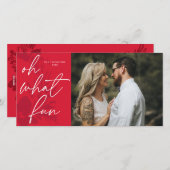 ああ何おもしろい鮮やかなクリスマスレッド シーズンカード (正面/裏面)