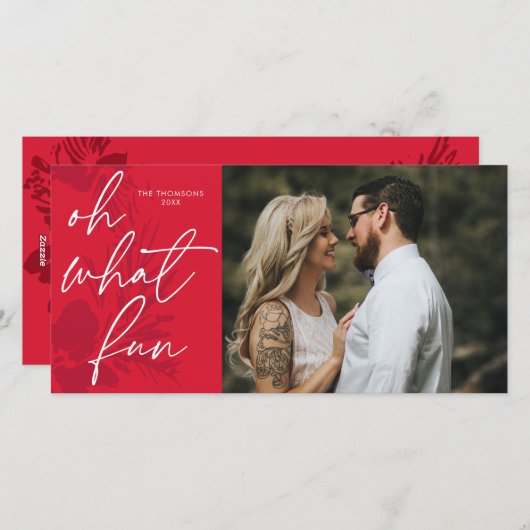 ああ何おもしろい鮮やかなクリスマスレッド シーズンカード (正面/裏面)