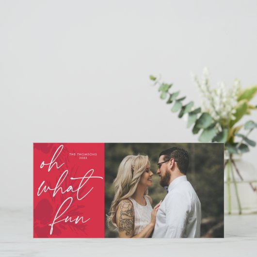 ああ何おもしろい鮮やかなクリスマスレッド シーズンカード (スタンド正面)