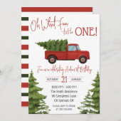 ああ何おもしろい1人なんだろう!赤いピックアップトラック 招待状 (正面/裏面)