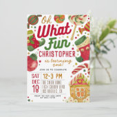 ああ何おもしろい1回目の誕生日クリスマス 招待状 (スタンド正面)