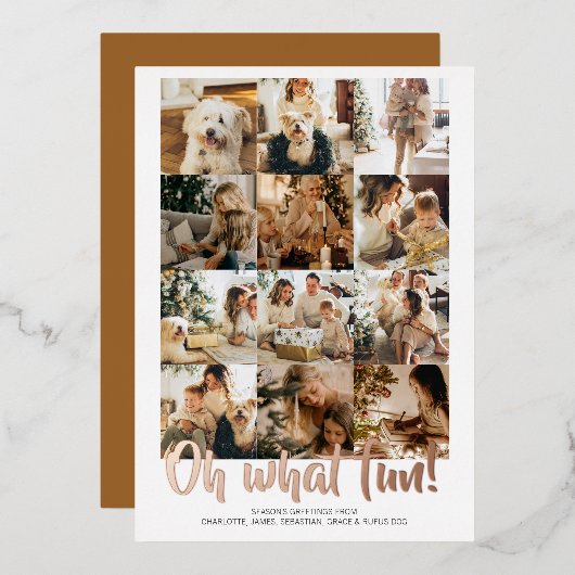 ああ何おもしろい12写真クリスマスホリデーシーズン 箔シーズンカード (正面/裏面)