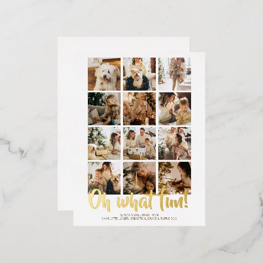 ああ何おもしろい12写真クリスマス 箔シーズンポストカード (正面/裏面)