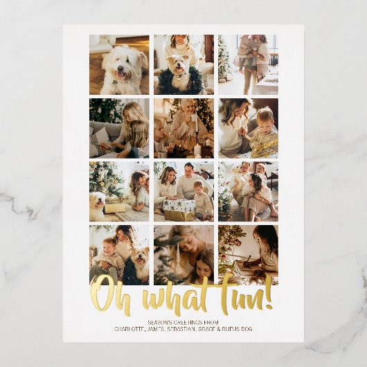 ああ何おもしろい12写真クリスマス 箔シーズンポストカード (正面)