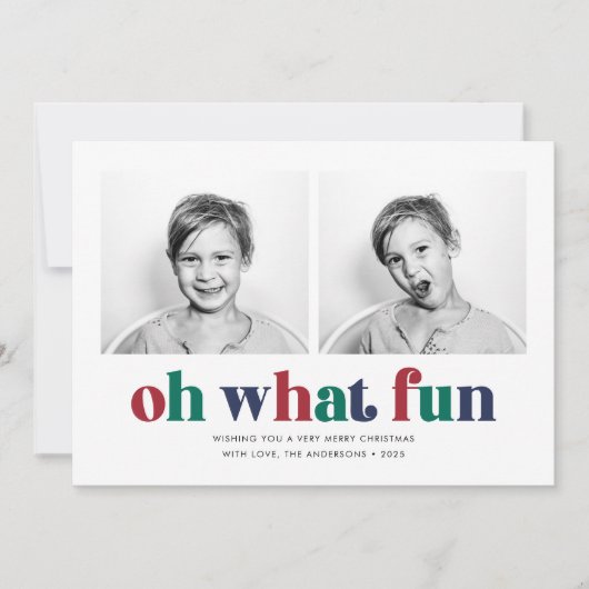 ああ何おもしろい2枚の写真クリスマス シーズンカード (正面)