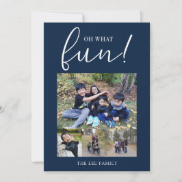 ああ何おもしろい5フォトコラージュネイビーブルークリスマス シーズンカード