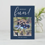 ああ何おもしろい5フォトコラージュネイビーブルークリスマス シーズンカード (スタンド正面)