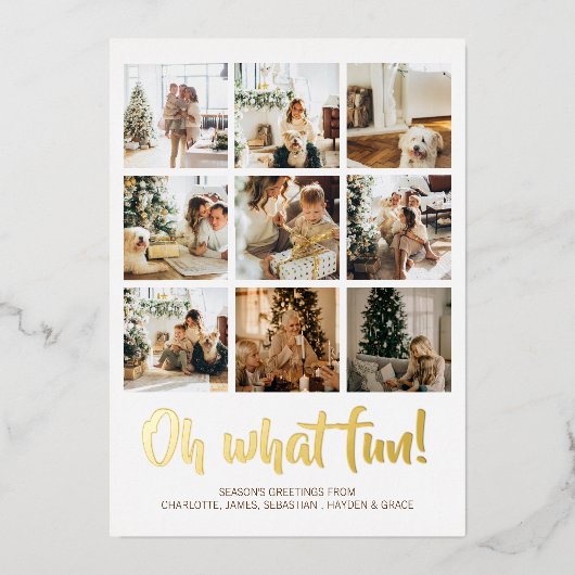 ああ何おもしろい9写真クリスマスホリデーシーズン 箔シーズンカード (正面)