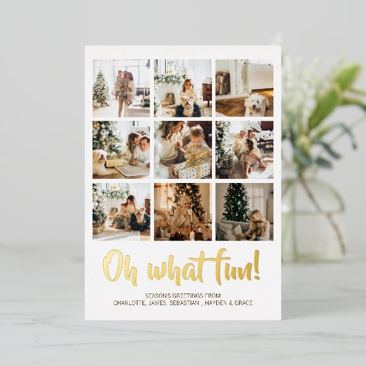 ああ何おもしろい9写真クリスマスホリデーシーズン 箔シーズンカード (立ち正面)