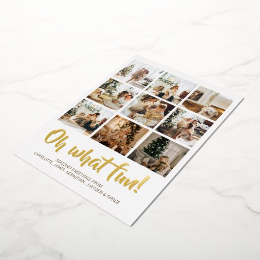 ああ何おもしろい9写真クリスマスホリデーシーズン 箔シーズンカード (回転した状態)