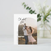 ああ何おもしろい、家族写真、アーチのフレームのグリーティング ポストカード (スタンド正面)