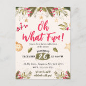 ああ何おもしろい!水色と自然クリスマスパーティー インビテーションポストカード (正面)