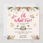 ああ何おもしろい！水色と自然クリスマスパーティー 招待状 (正面)