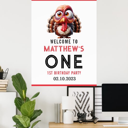 ああ何がおもしろいカリカティターキー1日の誕生日 ポスター (ホームオフィス)