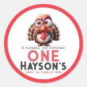 ああ何がおもしろいカリカティターキー1日の誕生日 ラウンドシール (正面)