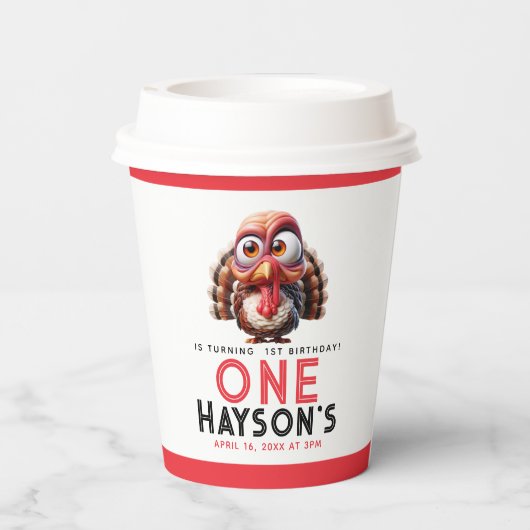 ああ何がおもしろいカリカティターキー1日の誕生日 紙コップ (裏面)